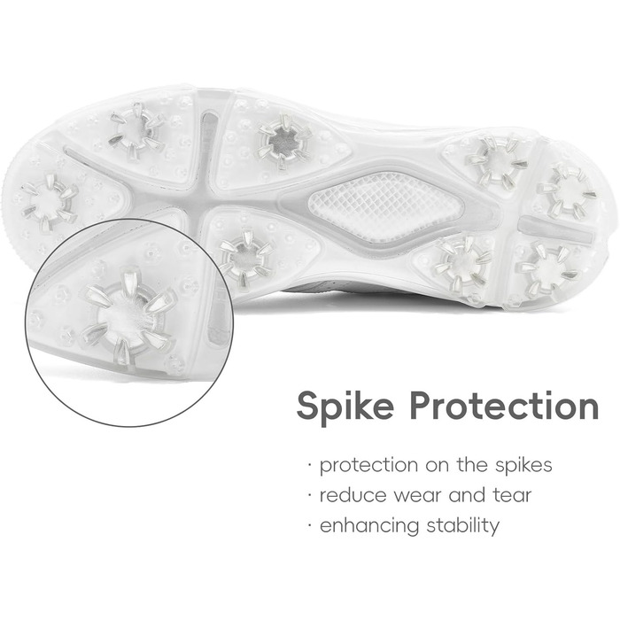 Гольф-взуття чоловіче ULTIANT водонепроникне, без шипів, класичне, зручне, кросівки для гольфу, тренувальне взуття (білий, 47 EU)