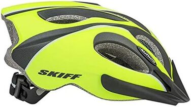 Велошолом Skiff розмір M 52-58 см з антимоскітною сіткою, регулюванням Dial-Fit, неоново-жовтий