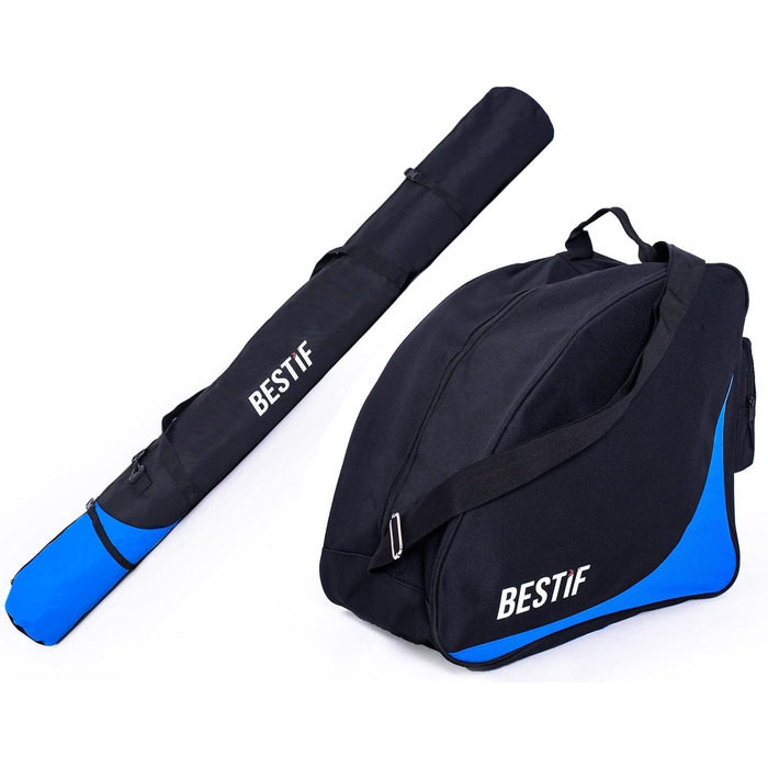 Набір для перевезення лиж та черевиків Skitasche: водонепроникний мішок для лиж до 175 см та сумка для черевиків | Чорний