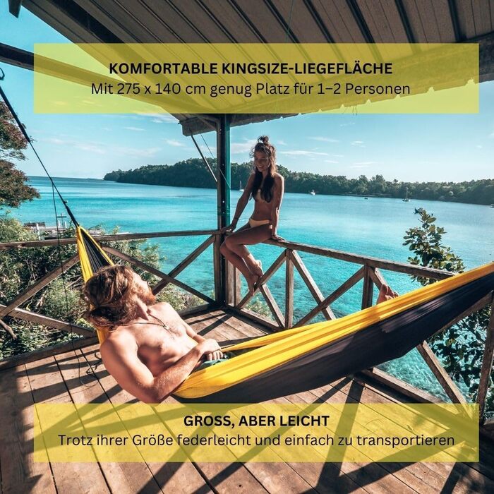 Гамак Amazonas Ultra-Light Adventure Coyote - надлегкий Kingsize 275x140 см, до 150 кг, колір: зелений (Yellowstone)