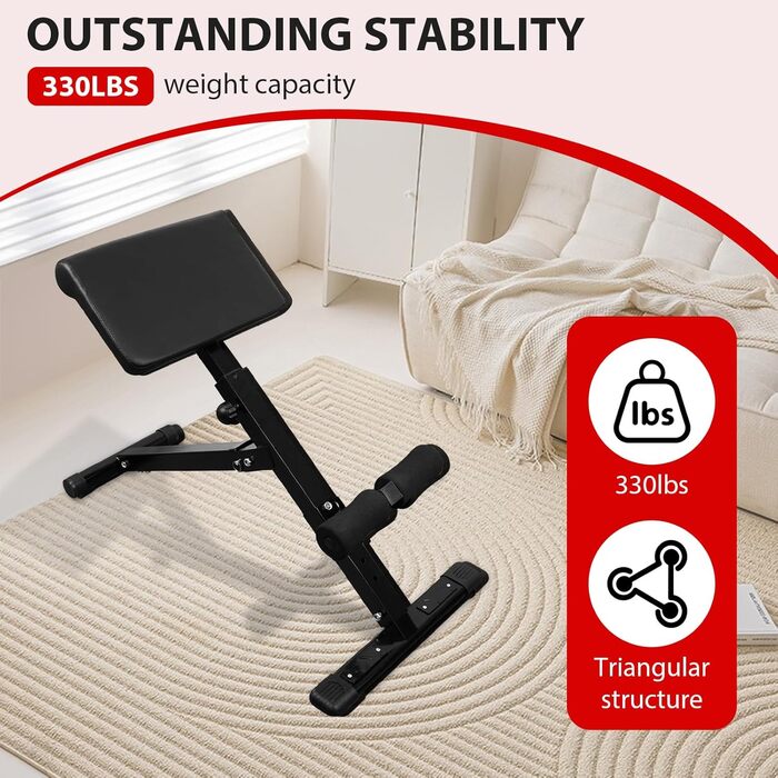 Тренажер для спини з гіперекстензією, регульований, до 150 кг. Ідеально для дому. Розвантажує м'язи спини, стегон та пресу.