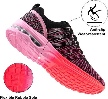 Жіночі кросівки для бігу Hitmars: спортивні, дихаючі, з амортизацією, антиковзкі, легкі, для вулиці, фітнесу, ходьби, рожеві та червоні, розмір EU 36-42