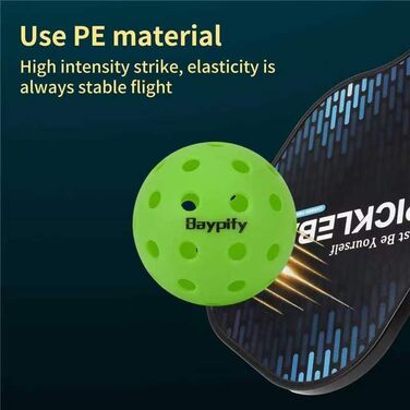 Набір з 6 зелених м'ячів для піклболу, стандартного розміру та ваги, сертифіковані USAPA