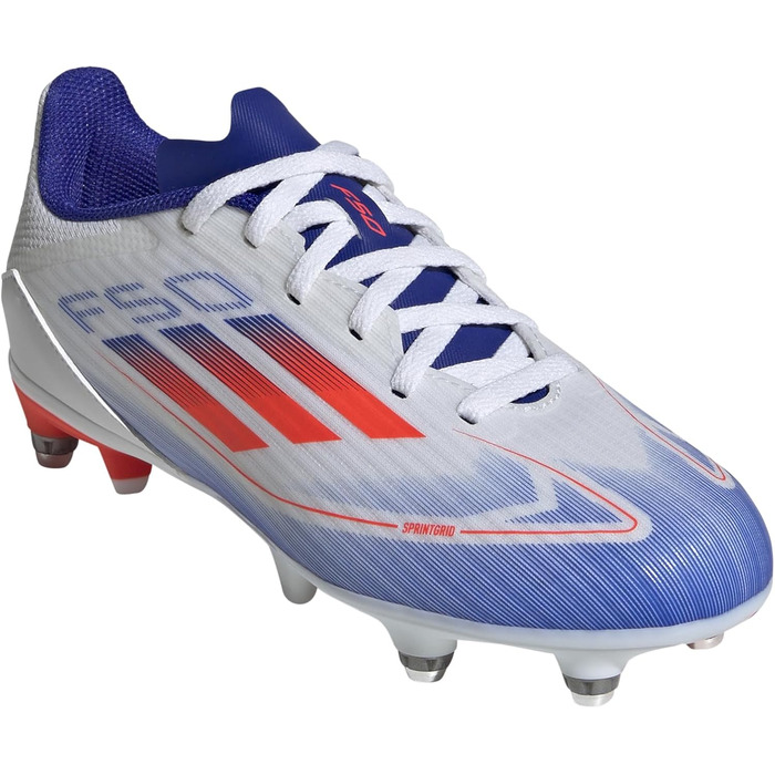 Кросівки футбольні Adidas F50 Pro FG Cloud White/Coral Red/Lucid Blue, 28 EU