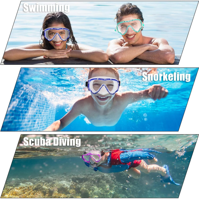 Набір для снорклінгу для дітей HIKOTEY, сухий снорклінг, маска для снорклінгу з антизапотівальною панеллю, водонепроникні затички для вух, блакитний (B1-Pazifik)