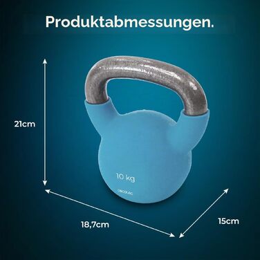 Гантеля-гіря Cecotec Drumfit Neo 10 кг з неопреновим покриттям, чавунна, ергономічна ручка
