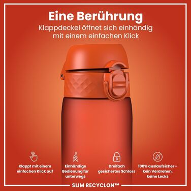 Фляга Ion8 Trinkflasche Zartrosa: витривала, без BPA, з клапаном, для спорту та подорожей