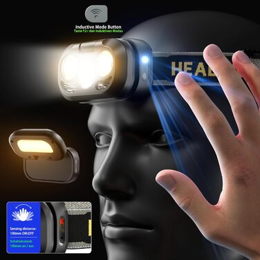 Ліхтар на голову Skylla LED акумуляторний, 250000 люмен, Zoom, 11 режимів, IP67, регульований, для кемпінгу та надзвичайних ситуацій (чорний)