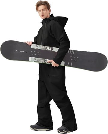 Жіночий комбінезон HOUZONIY для сноуборду та катання на лижах, теплий гірськолижний костюм, XXL, чорний