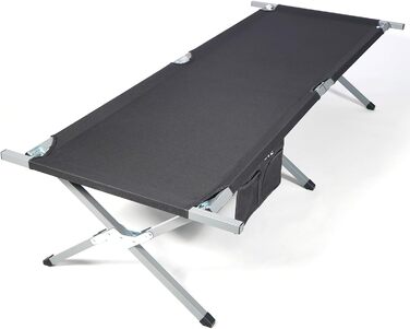 Розкладне ліжко 24MOVE® для кемпінгу та відпочинку на природі, 210x72x45 см, чорне, до 200 кг