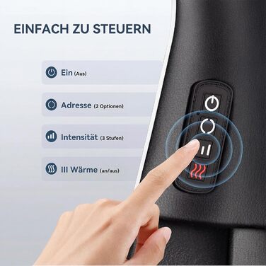 Масажер для шиї з підігрівом, 3D масаж для зняття болю в шиї, спині та попереку, Shiatsu масажер з 3 рівнями інтенсивності, подарунок для жінок та чоловіків