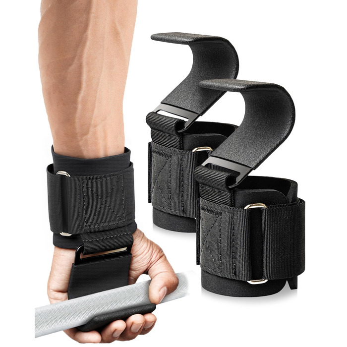 Допоміжні петлі для важкої атлетики Zughilfen – петлі для підйому штанги з захистом зап'ястя, 212 кг, для чоловіків та жінок