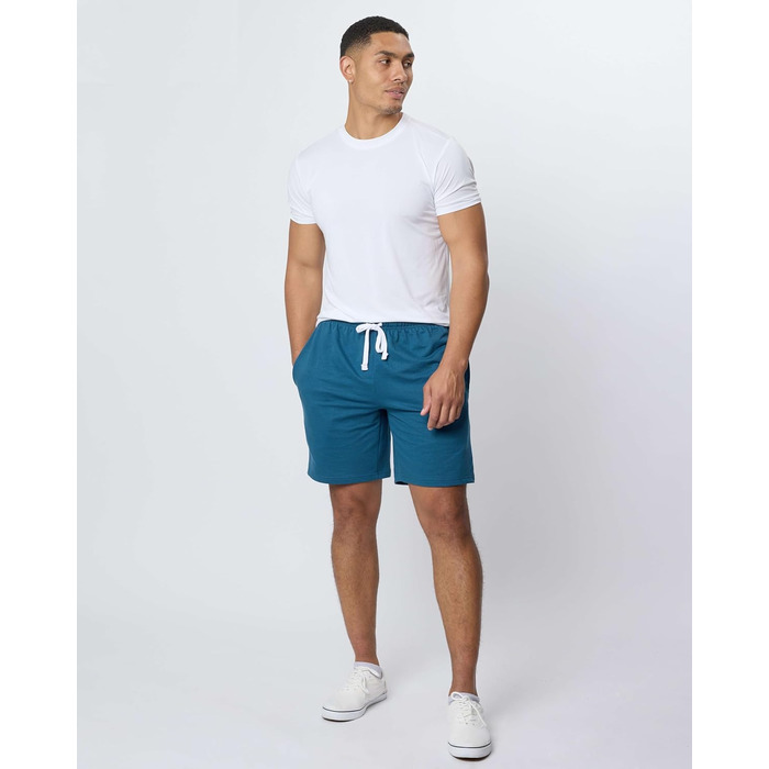 Чоловічі шорти-світшот Real Essentials 3 шт. з бавовни, 22.9 см, French Terry, вільні домашні шорти з кишенями (доступні розміри Big & Tall) Атлетичний повсякденний комплект 4