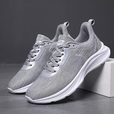 Спортивне взуття для жінок та чоловіків: кросівки для бігу, фітнесу, прогулянок та повсякденного носіння. Розміри 35-45 EU. Колір: сірий