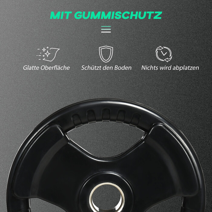 Набір гантелевих дисків SportNow, 2 шт., 15 кг кожен, з трьома ручками, захисне гумове покриття, метал.