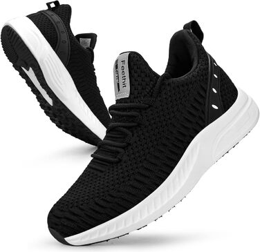 Жіночі кросівки Feethit для бігу та фітнесу. Легкі, дихаючі, з гумовою підошвою. Білі та чорні, розмір 38 EU