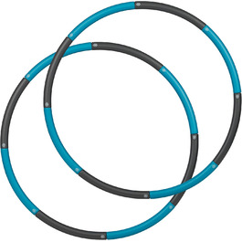 Фітнес обруч Hula Hoop 90 см, для схуднення та тренування преса, розбірний, синьо-сірий, для дорослих