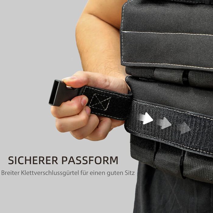 Вага для тренувань Sportnow 15/20 кг, регульована жилетка з знімними вагами та світловідбиваючими смугами для жінок та чоловіків, для силових тренувань, бігу, фітнесу та крос-тренінгу