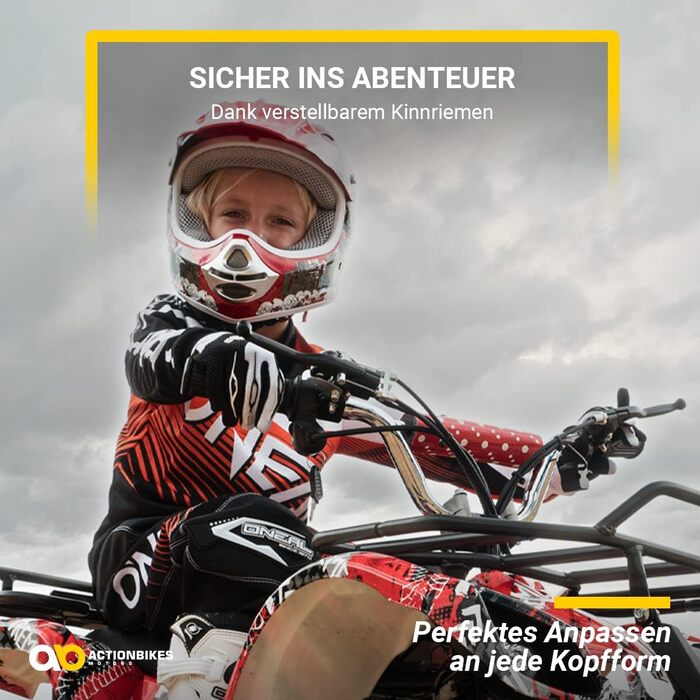 Мотошолом Actionbikes Motors X-Treme для дітей: захист під час катання на мотоциклі, квадроциклі та кросбайку (XXL, зелений)