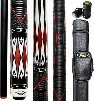 Більярдний кий Tai Ba Cues 58'' з чохлом, дерев'яний канадський клен, 19 oz, PU-покриття, 13mm шкіряний наконечник, Магоні