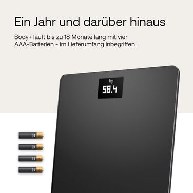 Розумні ваги Withings Body з Wi-Fi, BMI, синхронізація з додатком, чорні