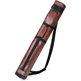 Чохол для більярдних київ: на 3 батти та 6 шесток, з екошкіри, жорсткий, коричневий