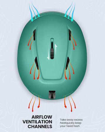 Лижний шолом OutdoorMaster MIPS для чоловіків та жінок, сноубордичний шолом з вентиляцією, полікарбонатна та EPS-основа, індивідуальна посадка, м'ятний, розмір S
