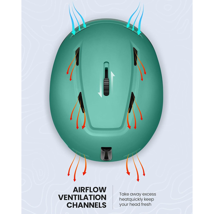 Лижний шолом OutdoorMaster MIPS для чоловіків та жінок, сноубордичний шолом з вентиляцією, полікарбонатна та EPS-основа, індивідуальна посадка, м'ятний, розмір S