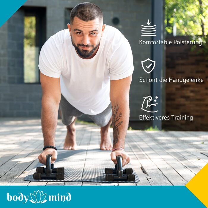 Ручки для віджимань Body & Mind® Push-Up: компактний тренажер для всього тіла, ефективне силове тренування