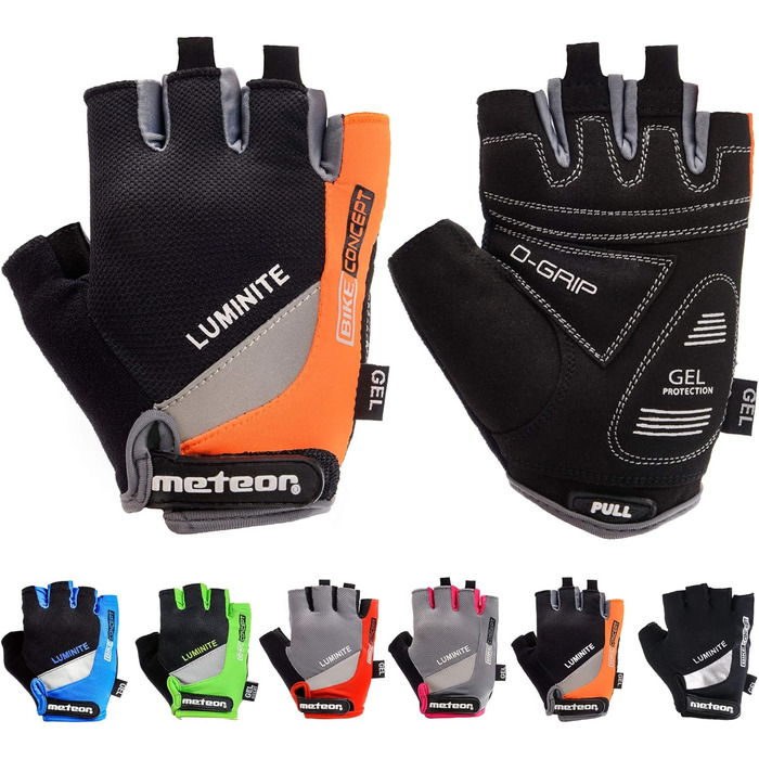 Рукавички велосипедні Meteor Radhandschuhe MTB Gel GX31 Green для чоловіків, жінок та дітей. Велосипедні рукавички для гірського велосипеда, катання, даунхілу та хайкінгу.