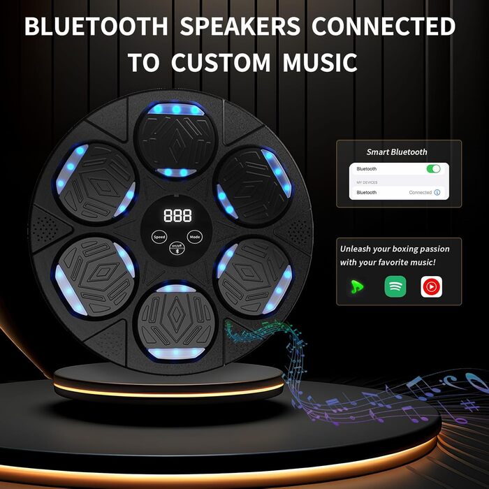 Розумний боксерський тренажер настінний з Bluetooth, рукавицями та подушками для боксу, компактний для дому - інтерактивний бокс для дорослих