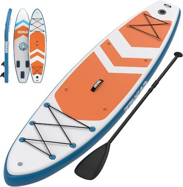 Надувне SUP дошка Stand Up Paddle Board 10.6ft з аксесуарами, антиковзаюче EVA покриття, легка сумка, насос, для підлітків та дорослих (Sunset Chevron)