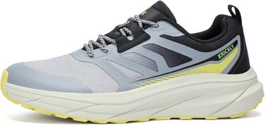 Кріцелі: Кросівки для бігу та трекінгу, сірі, 47 EU. Зручні спортивні кросівки для чоловіків, широка передня частина, підходять для бігу по вулицях та трейлу