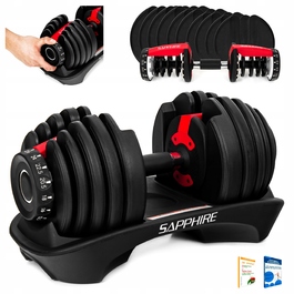 Регульовані гумовані гантелі Sapphire, 1 x 24 кг