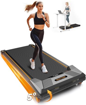 Біговий доріжка BestGod для дому та офісу, Walking Pad з нахилом 5%, потужність 2.5 HP, тиха бігова доріжка з пультом дистанційного керування, до 150 кг, чорний