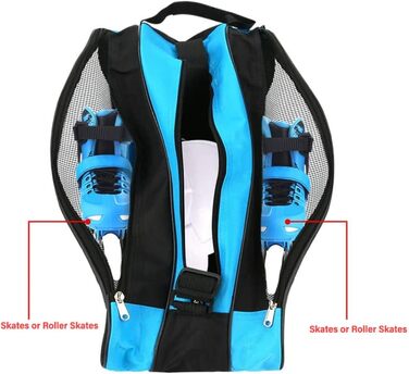 Сумка для роликів, роликова сумка для дорослих та дітей, блакитна