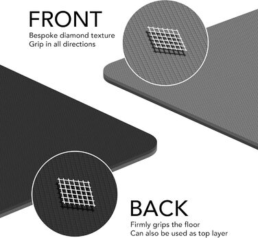 Тренувальний килимок для йоги та фітнесу – великий, 183x80 см, 10 мм, TPE, сірий – для дому, HIIT, Pilates, гімнастики