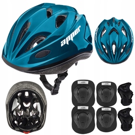 Регульований велосипедний шолом та комплект захисту для роликів, велосипеда та скейта, розмір S