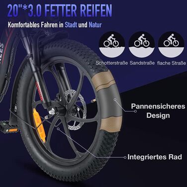 Електровелосипед Fafrees F20 складаний 20 дюймів, 250Вт, 36В 16Аг, до 130 км, фетбайк для міста чоловічий/жіночий