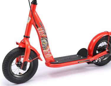 Дитячий роликовий самокат STAR SCOOTER з повітряними колесами (10 дюймів) для хлопчиків та дівчаток 4-5 років | Класичний самокат | Червоний