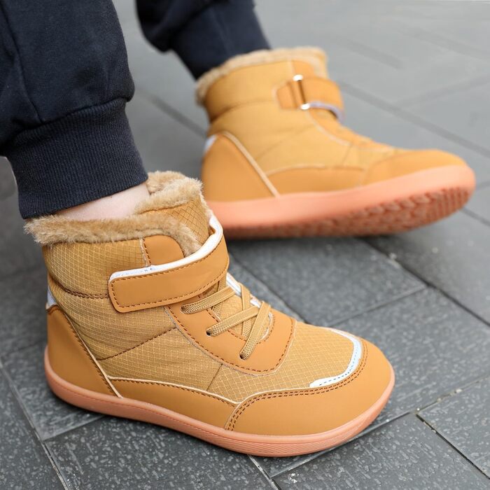 Дитячі зимові балетки для хлопчиків та дівчаток. Зимові черевики, теплі, з підкладкою, для активного відпочинку, трекінгу та піших прогулянок. Легкі, антиковзкі зимові черевики, розмір EU25-36, оливковий (колір хакі).