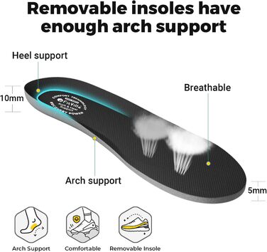 Кросівки для бігу FitVille чоловічі широкі, спортивні, легкі, кросівки для ходьби, чорні, 44 EU