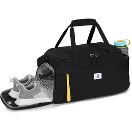 Спортивна сумка SKYSPER 35L з відділенням для взуття та мокрих речей - для фітнесу, тренувань, подорожей, чорна