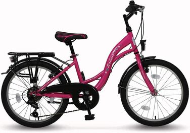 Дитячий велосипед 20 дюймів, 6-швидкісний, Shimano, алюмінієві ободи, рожево-білий TMU