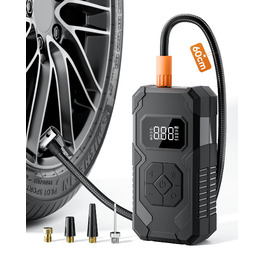 Електричний надувний насос 150 PSI: для авто, велосипеда, мотоцикла, м'ячів. Портативний компресор з манометром, акумуляторний, чорний