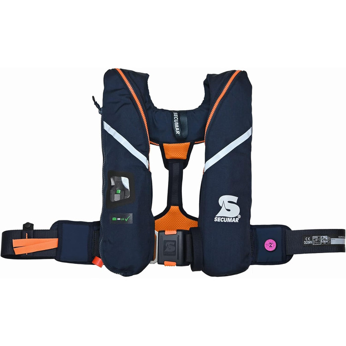 Автоматичний рятувальний жилет Secumar Survival 275 Harness, темно-синій/помаранчевий