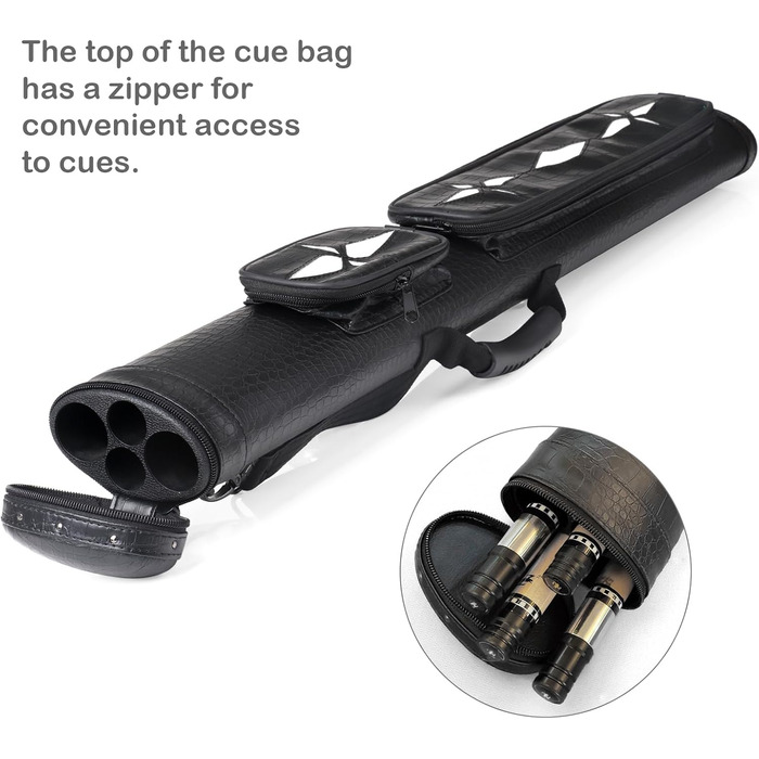 Чохол для більярдних київ на 2 киї з штучної шкіри, чорний