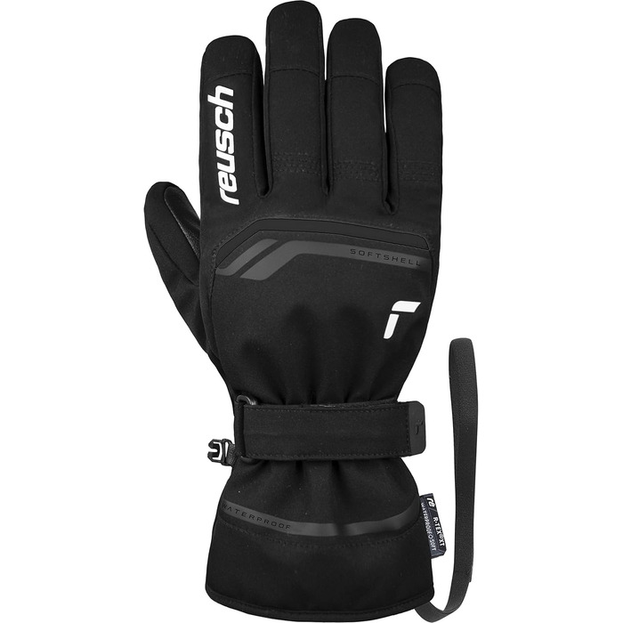 Чоловічі лижні рукавички Reusch Primus R-Tex XT, водонепроникна мембрана, теплі зимові софтшелові рукавички для снігу, чорні/білі, розмір 11