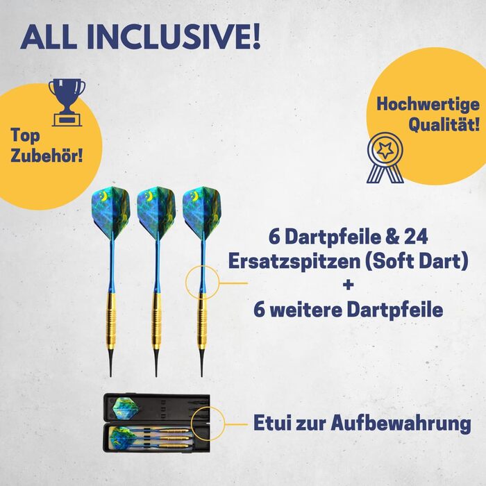 Електронний дартс Best Sporting Cambridge Xtra з 12 дротиками та 24 змінними наконечниками, LED-дисплеєм і шафою, високоякісний набір