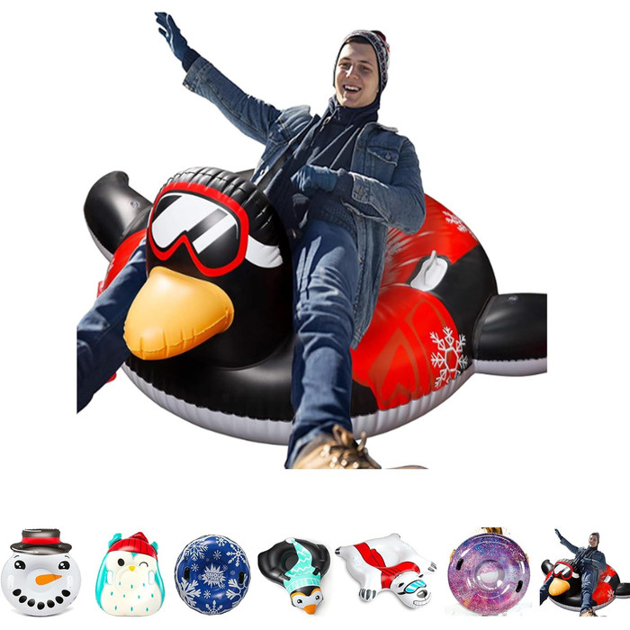 Надувний санки-пончик, труба для снігу. Іграшка для снігу для дорослих та дітей. Чудовий варіант для сімейного відпочинку на природі, катання на снігу після катання на лижах або сноуборді.